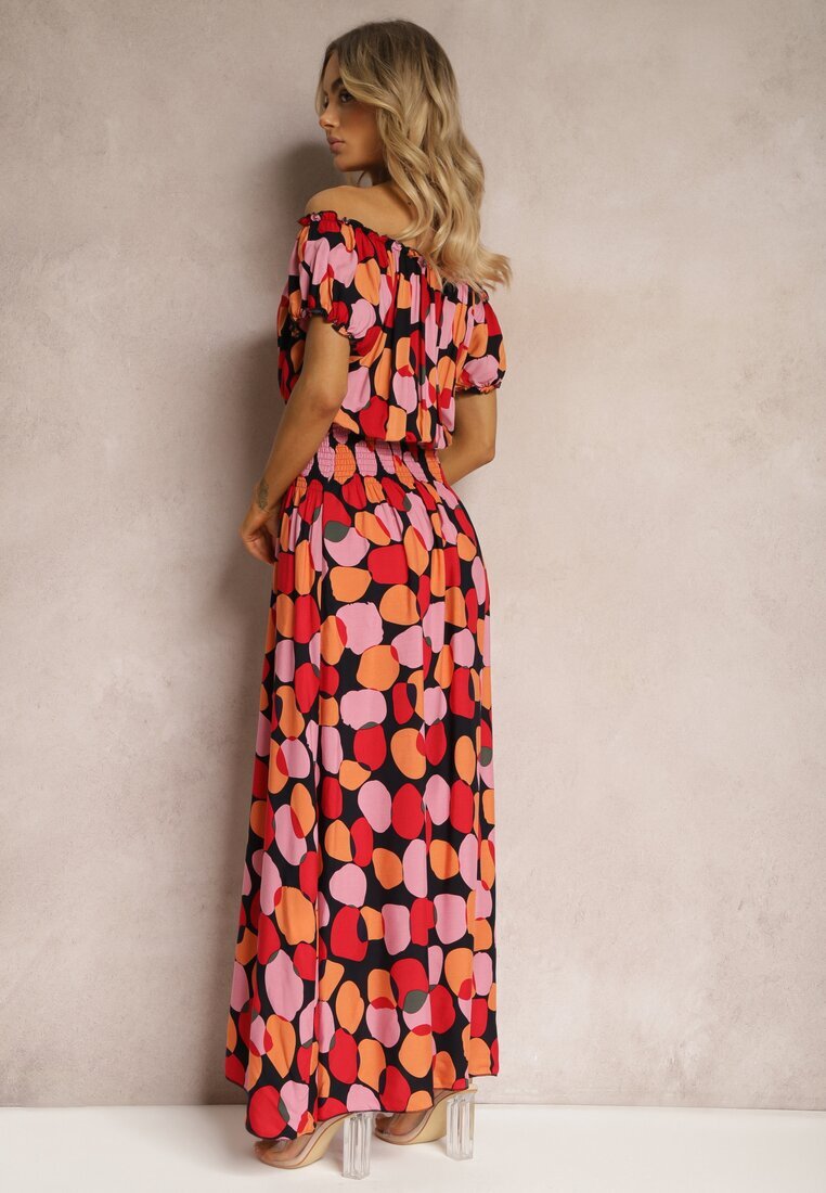 generation Rochie Roșie Hispankă din Bumbac cu elastic modelator în talie Vearica