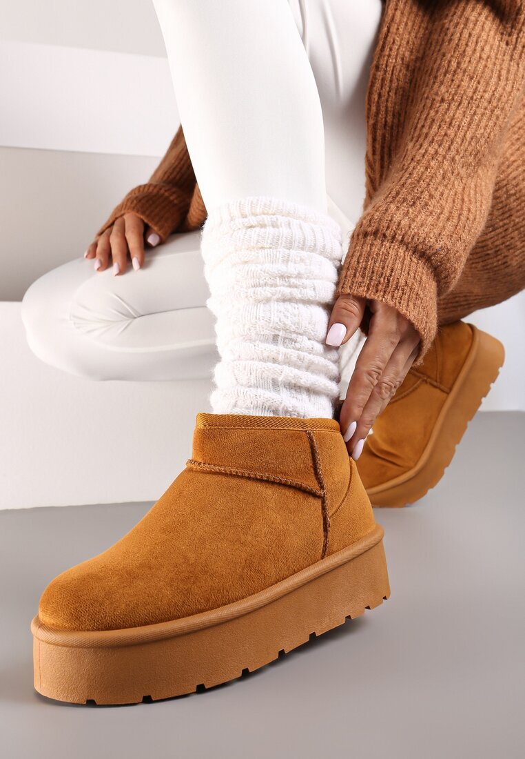  Ghete de zăpadă Maro Scurte slip-on cu Platformă Arkelia