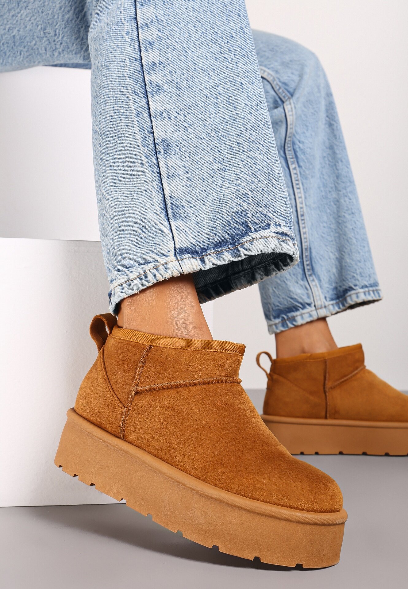 Ghete de zăpadă Maro Scurte slip-on cu Platformă Arkelia