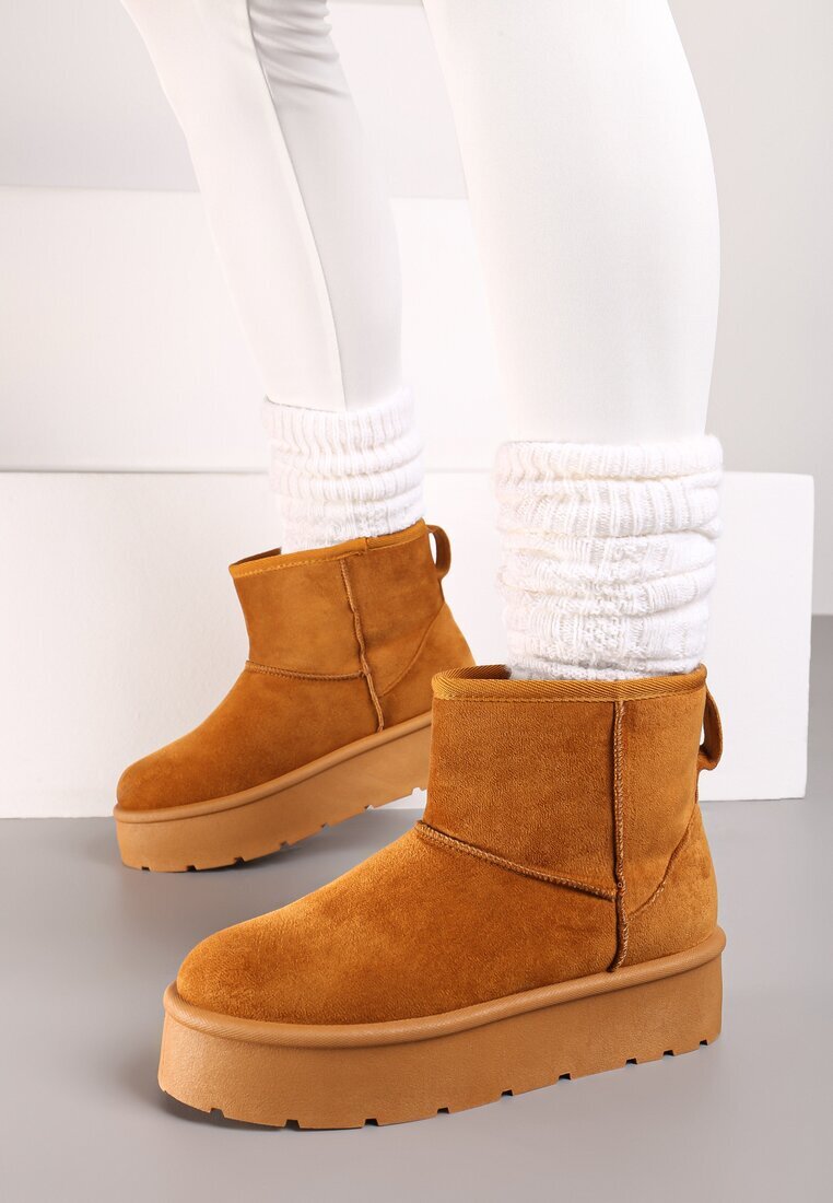 Ghete de zăpadă Maro Slip-on pe platformă netedă Irindara