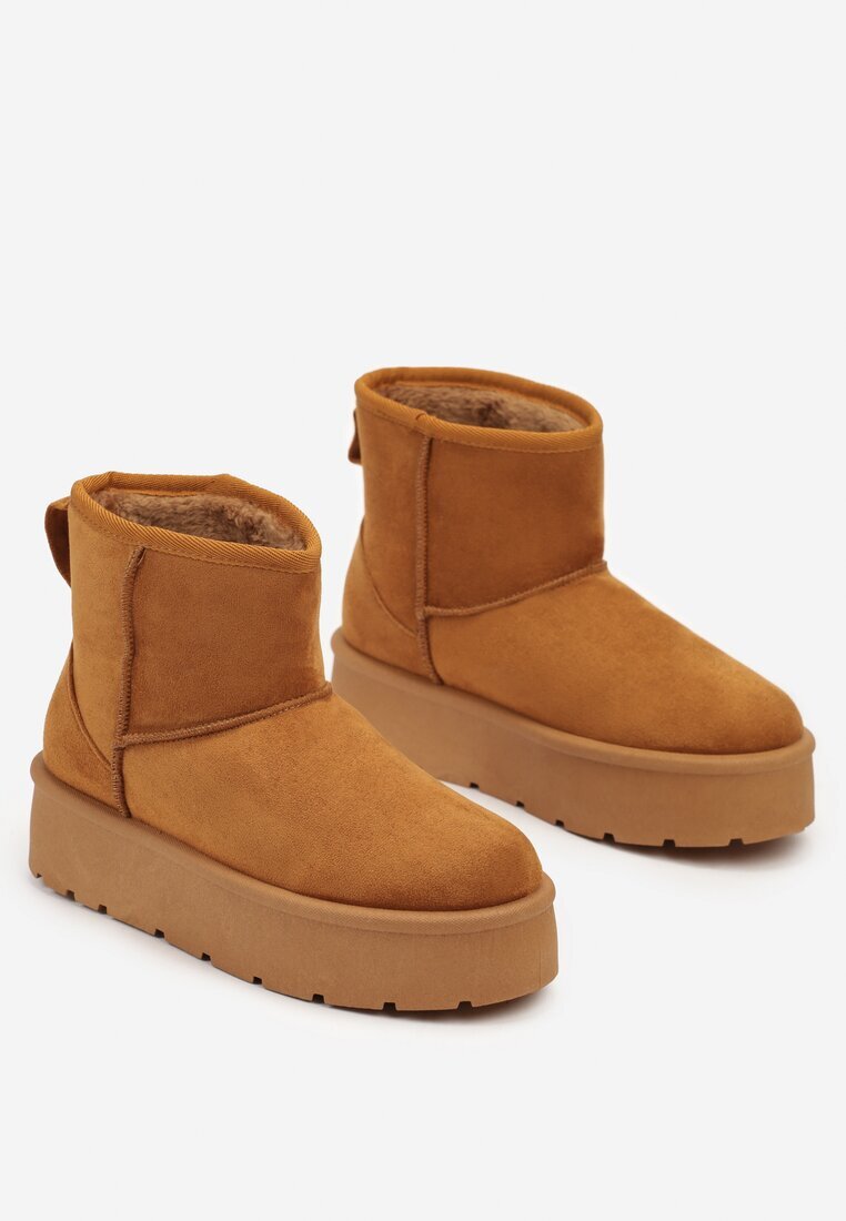  Ghete de zăpadă Maro Slip-on pe platformă netedă Irindara