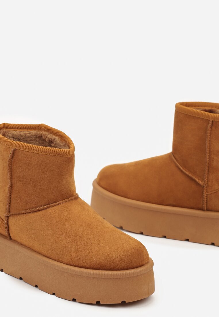  Ghete de zăpadă Maro Slip-on pe platformă netedă Irindara