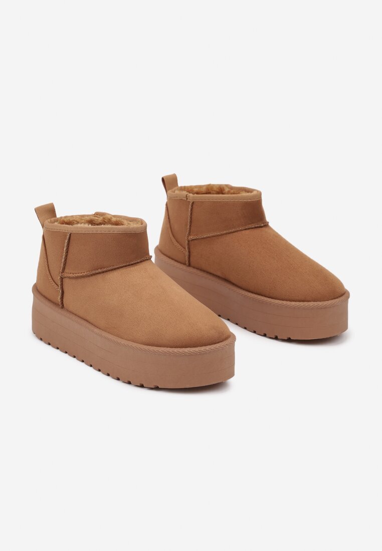  Ghete de zăpadă Maro Slip-on pe Platformă Netedă Merileeanne