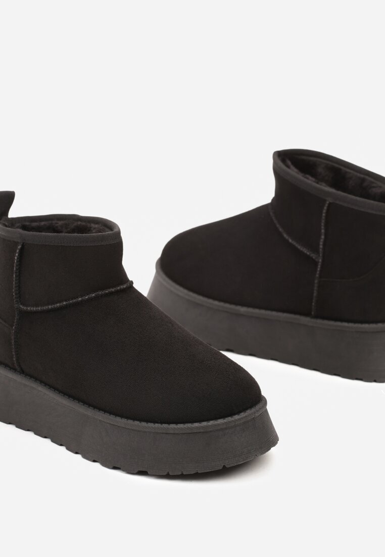  Ghete de zăpadă Negre Casual cu Talpă Groasă cu Croi Scurt Lobaria