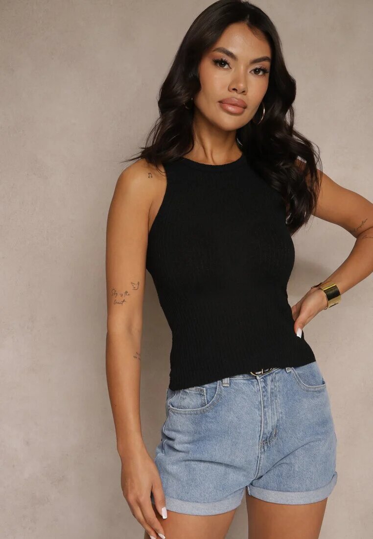 giorgia Top Basic Striat Negru Donellin