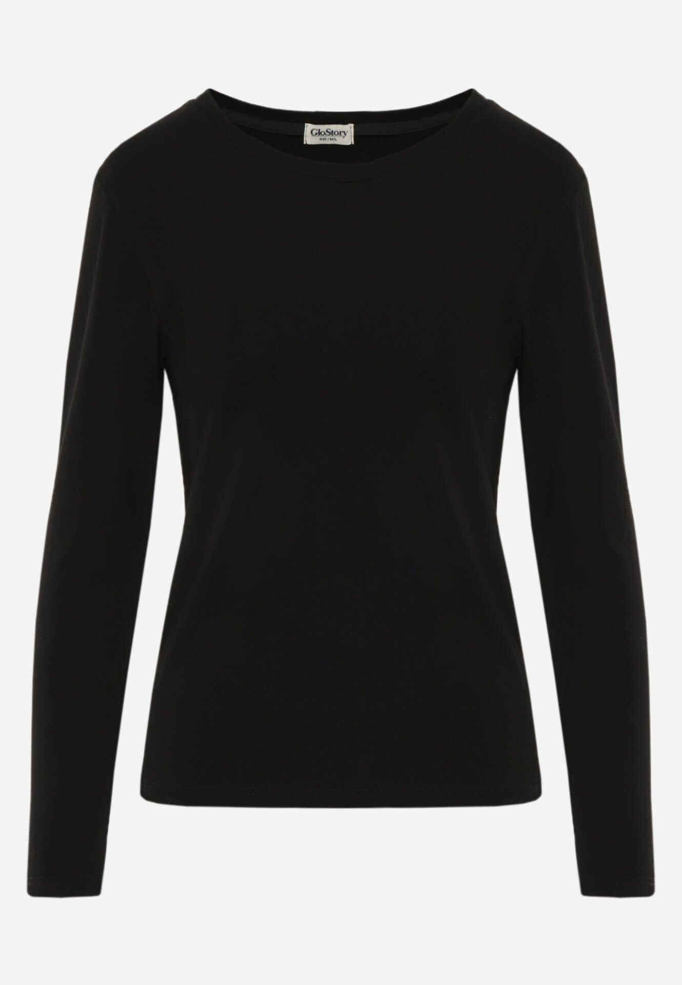 glo-story Bluză Basic cu fason tip longsleeve cu căptușeală ușoară Kuarta Neagră