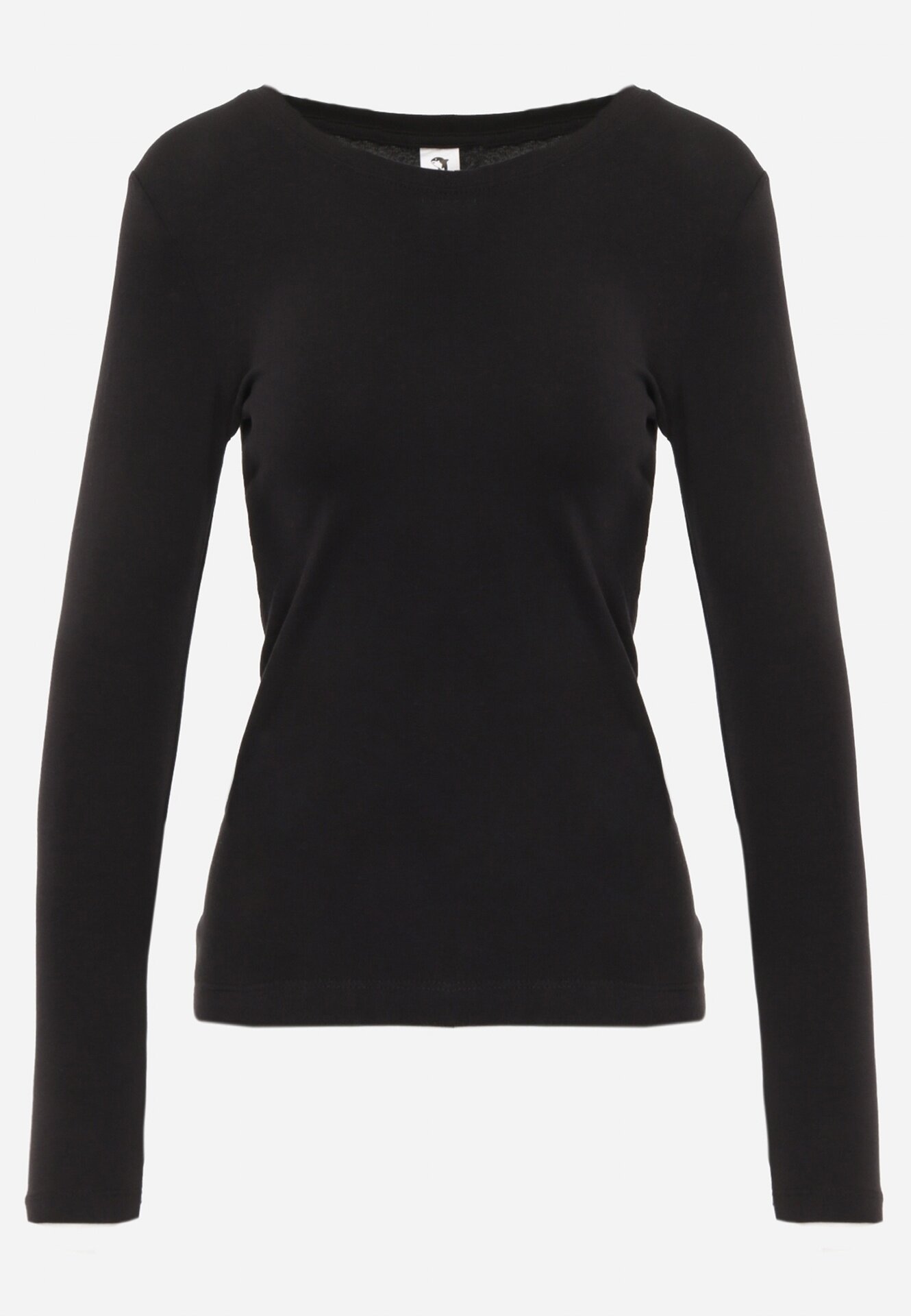 glo-story Bluză Neagră Din Bumbac Tip Longsleeve Mialoraea