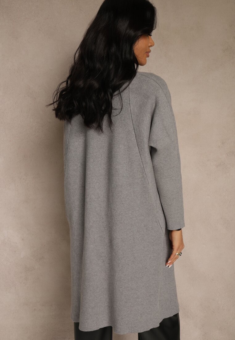 glo-story Cardigan Deschis Casual Gri Felltusa