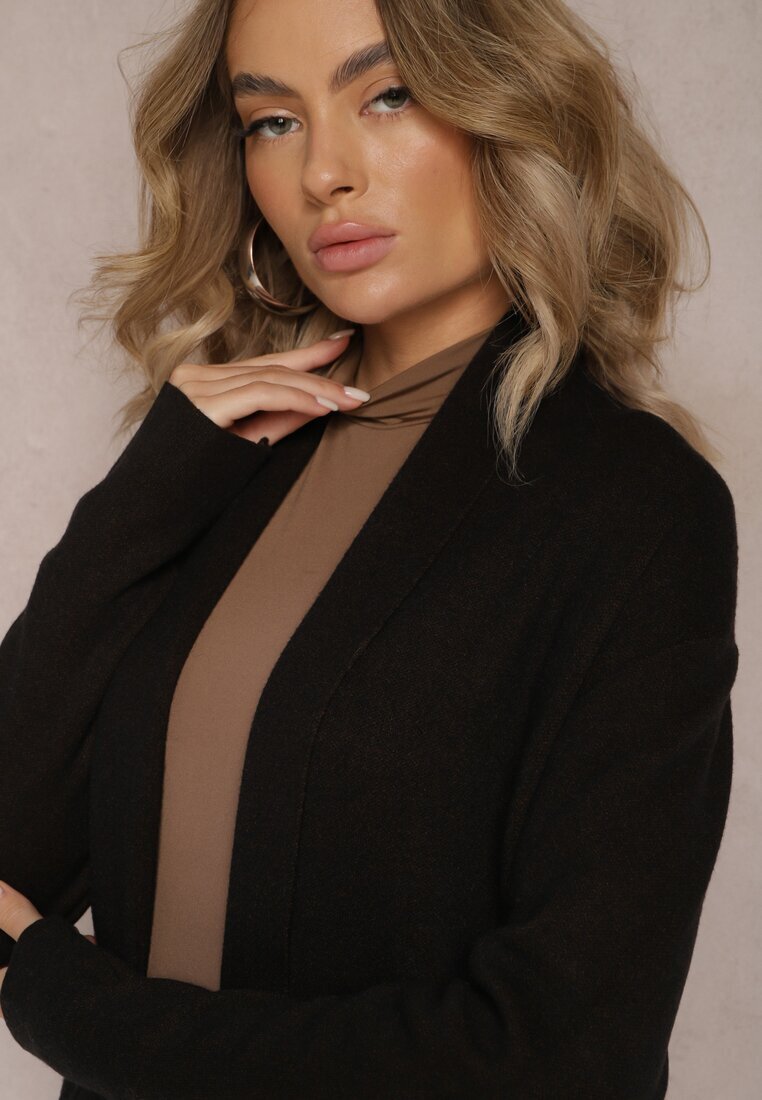 glo-story Cardigan Negru Lejer Neîncheiat Jacquella