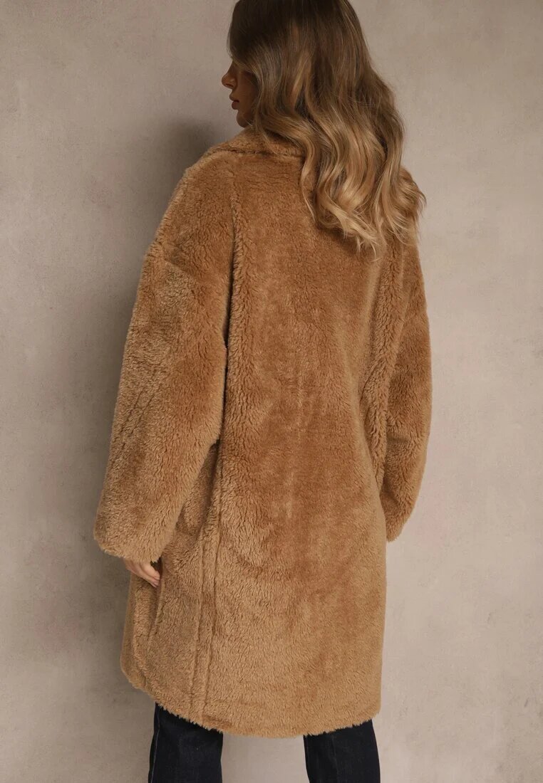 glo-story Palton Maro Teddy cu croială dublu rând Oversize Azzena