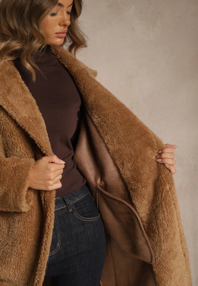 glo-story Palton Maro Teddy cu croială dublu rând Oversize Azzena