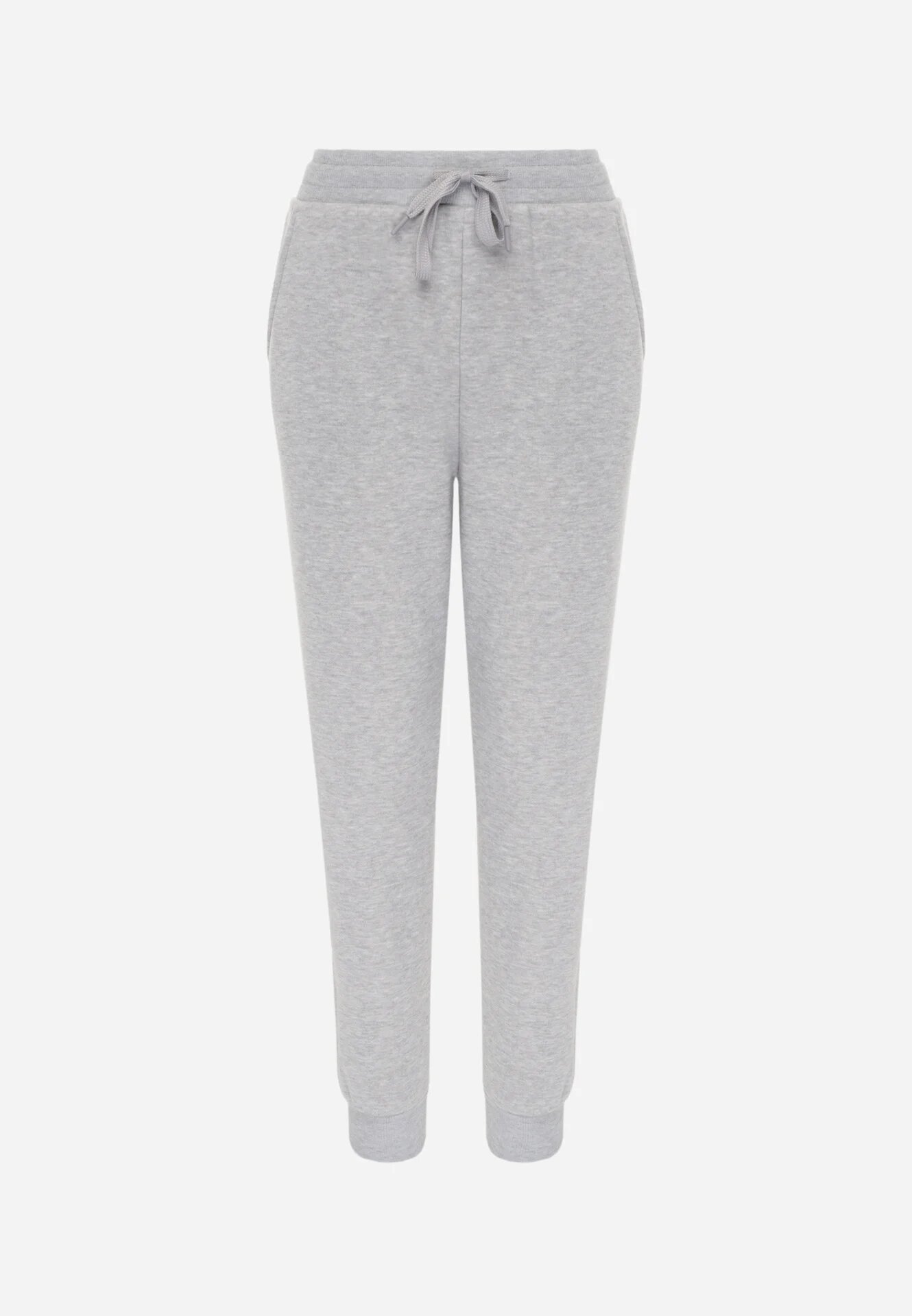 glo-story Pantaloni jogger casual de trening din bumbac cu căptușeală interioară Citria Gri deschis