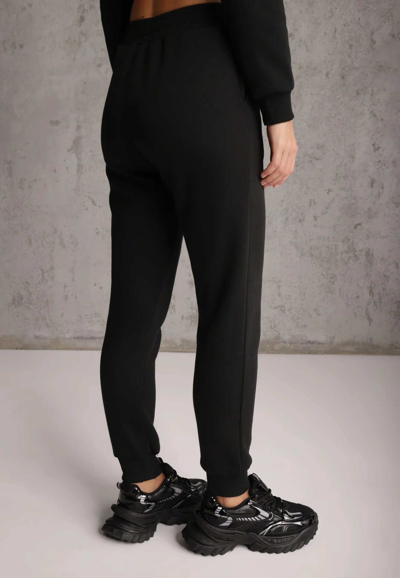 glo-story Pantaloni jogger casual de trening din bumbac cu căptușeală interioară Citria Negri