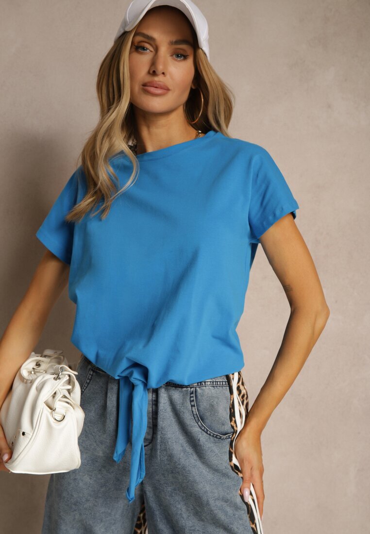 glo-story Tricou Albastru deschis De bumbac Legat la bază Sunalina