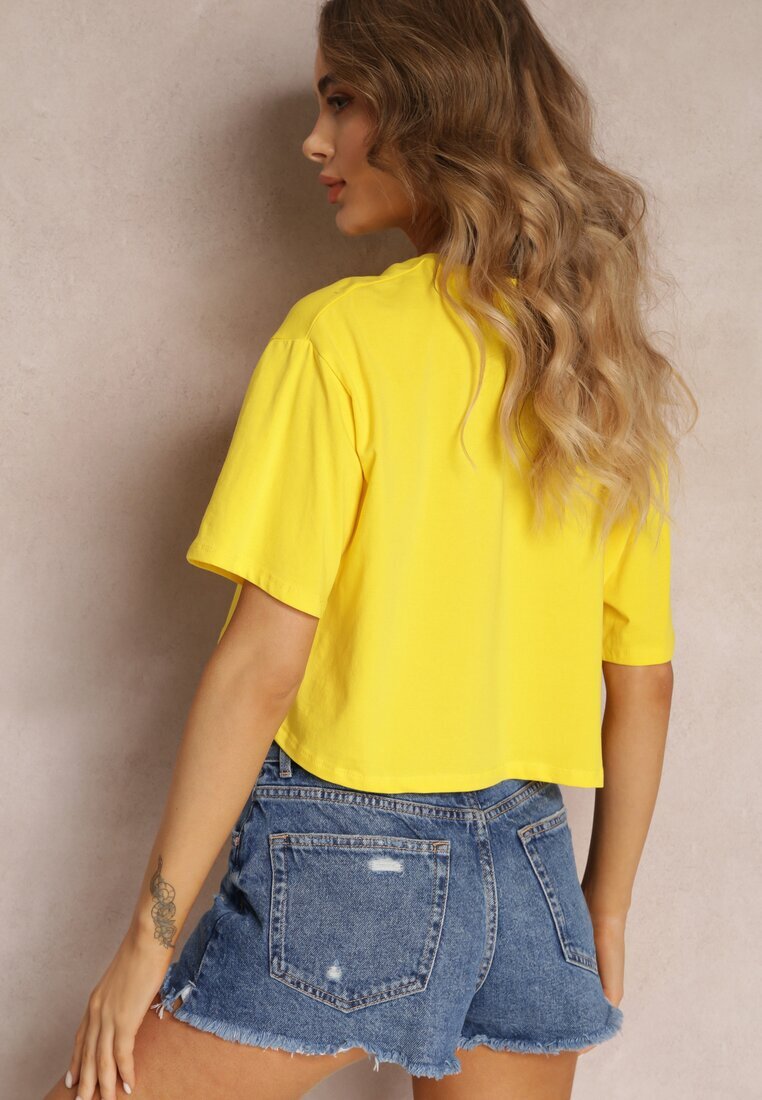 glo-story Tricou Galben Cropped Oversize Brighta