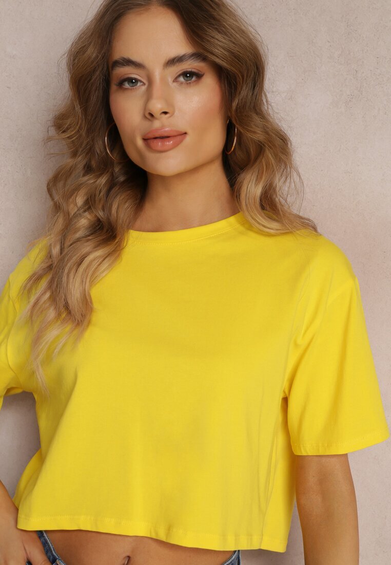 glo-story Tricou Galben Cropped Oversize Brighta