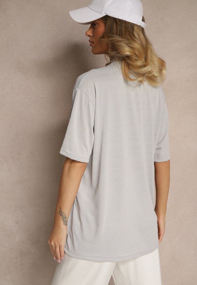 glo-story Tricou Gri deschis cu buzunar cusut TLanitra
