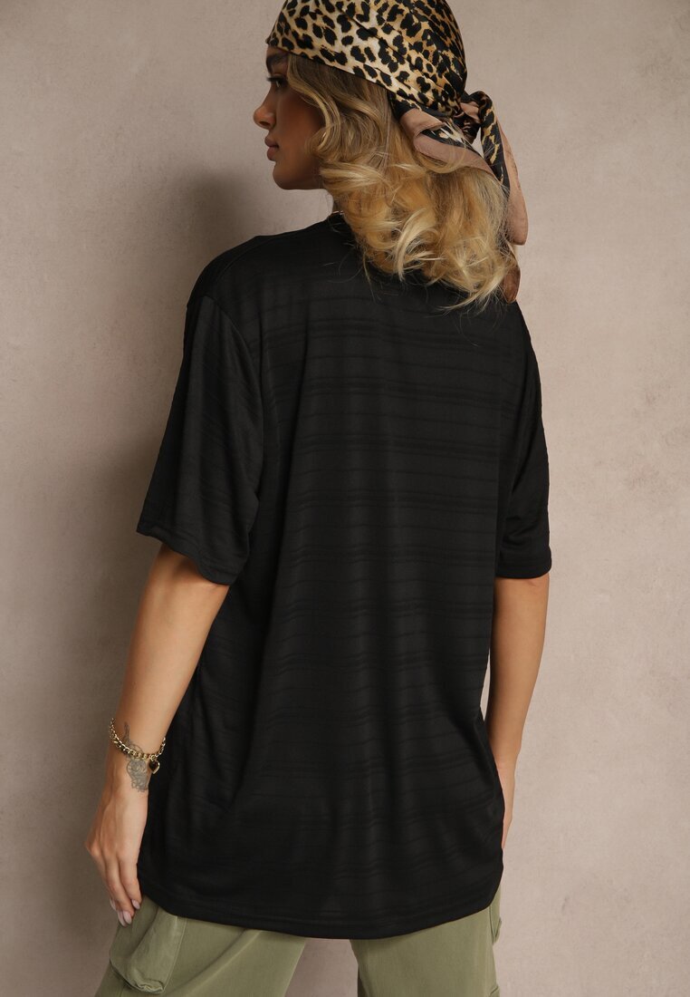 glo-story Tricou Negru cu buzunar aplicat TLanitra