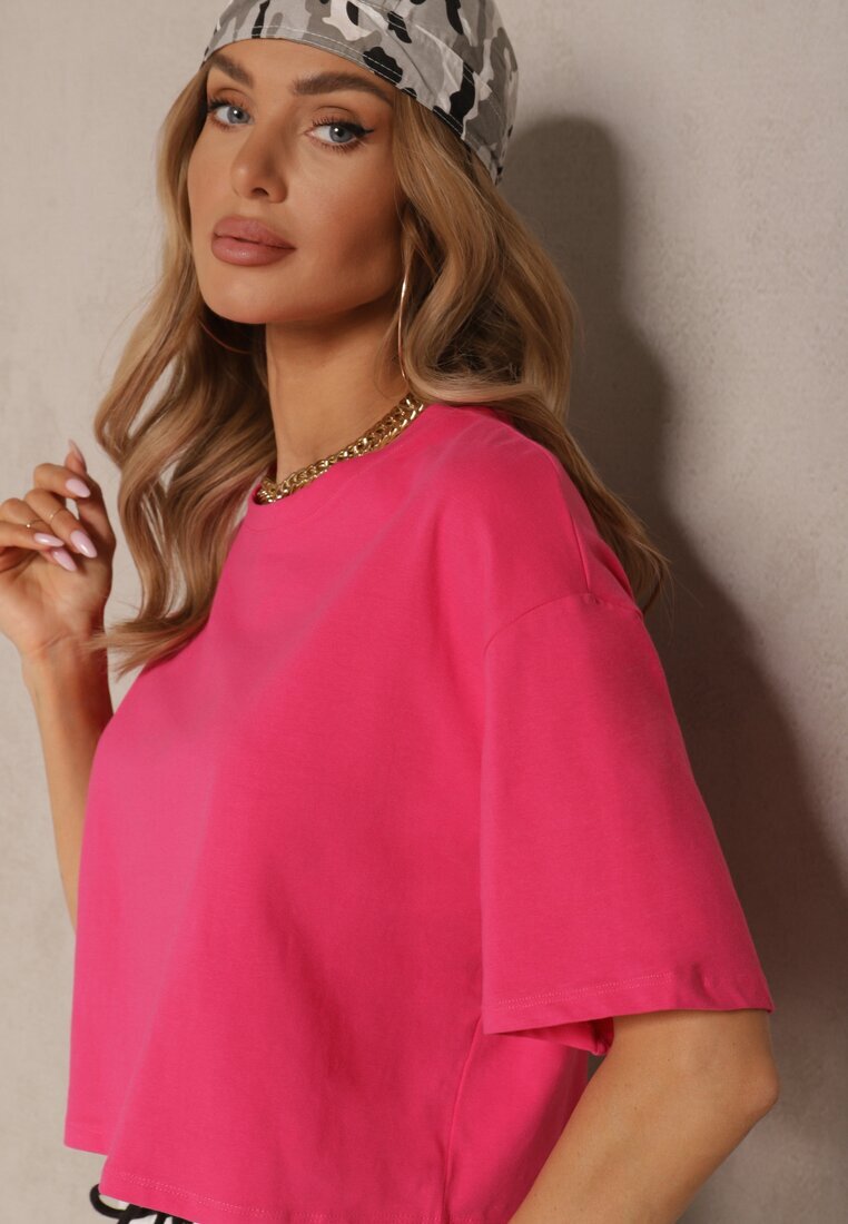 glo-story Tricou Roz cu croială Cropped Oversize Brighta