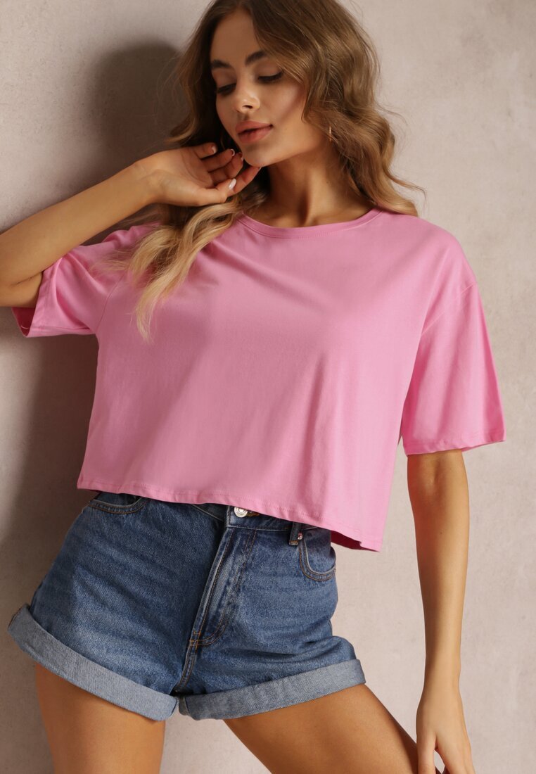 glo-story Tricou Roz deschis Cropped Oversize Brighta