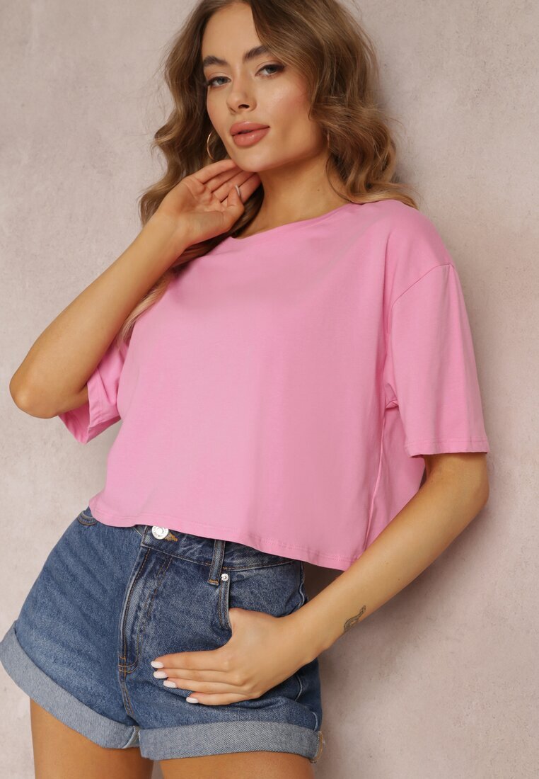 glo-story Tricou Roz deschis Cropped Oversize Brighta