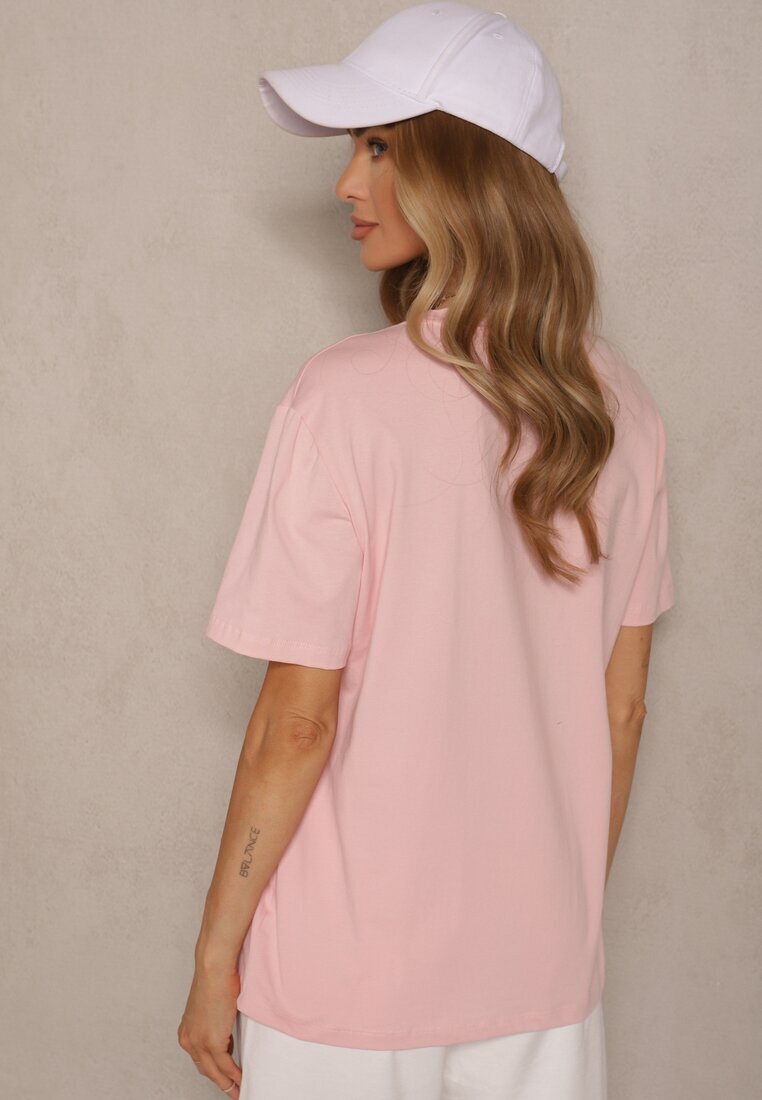 glo-story Tricou Roz din bumbac cu imprimeu Tellanis