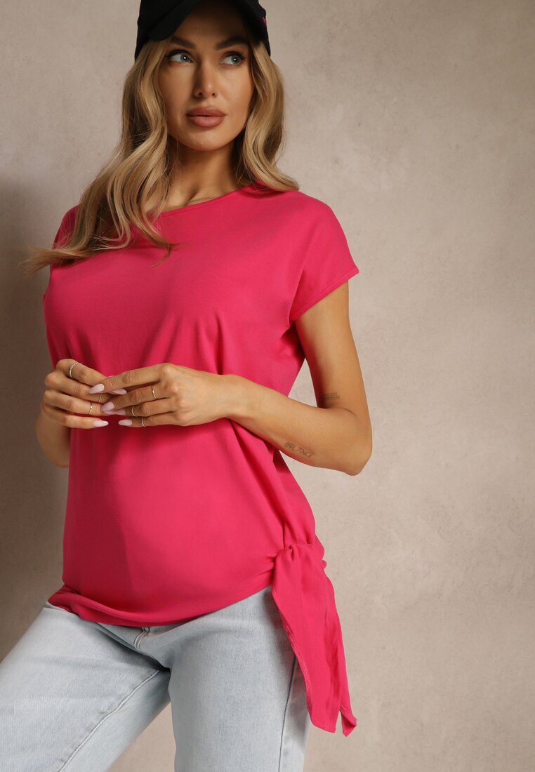 glo-story Tricou Roz din Bumbac cu Legătură Decorativă Termio