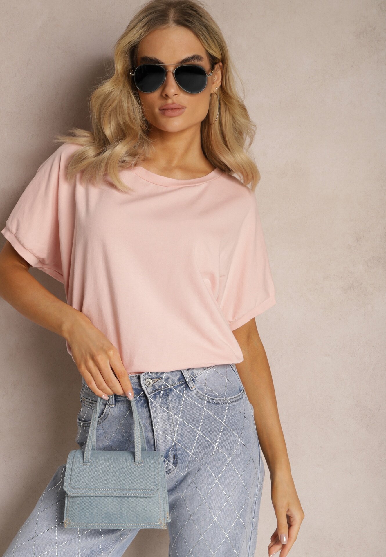 glo-story Tricou Roz Oversize cu croială prelungită Echinopa