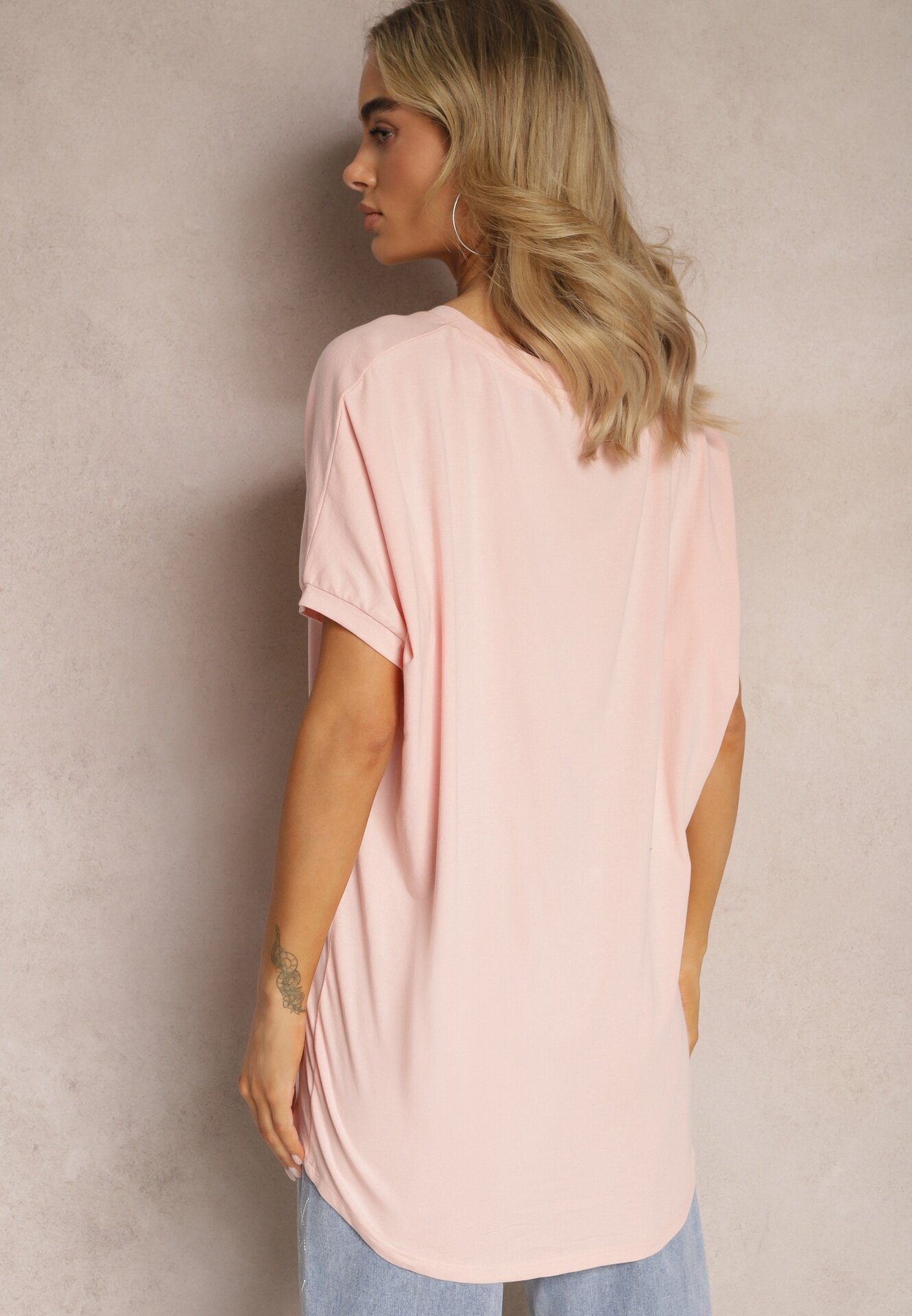 glo-story Tricou Roz Oversize cu croială prelungită Echinopa