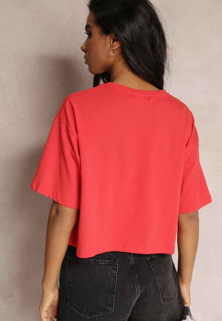 glo-story Tricou scurt Roșu Oversize cu Mânecă Scurtă Tiloyea