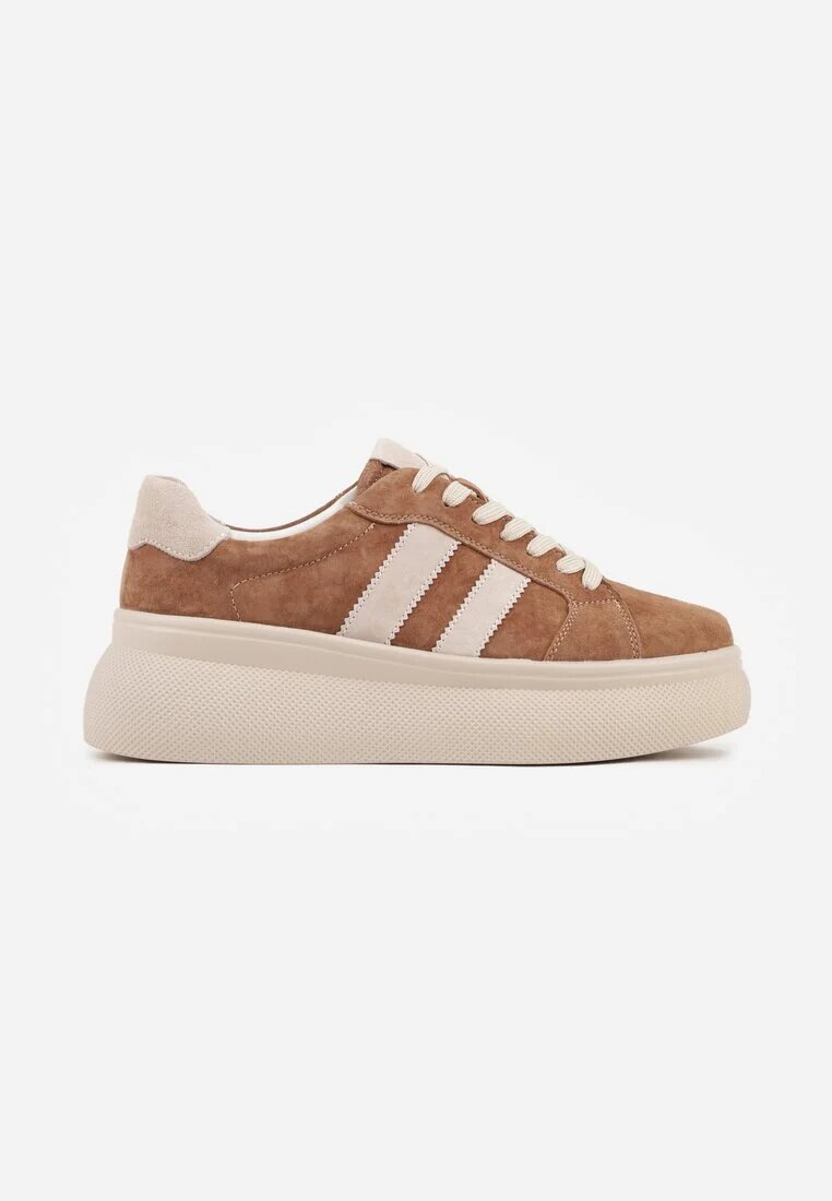 goodin Adidași Maro din Piele Întoarsă Chunky cu Platformă Teslara