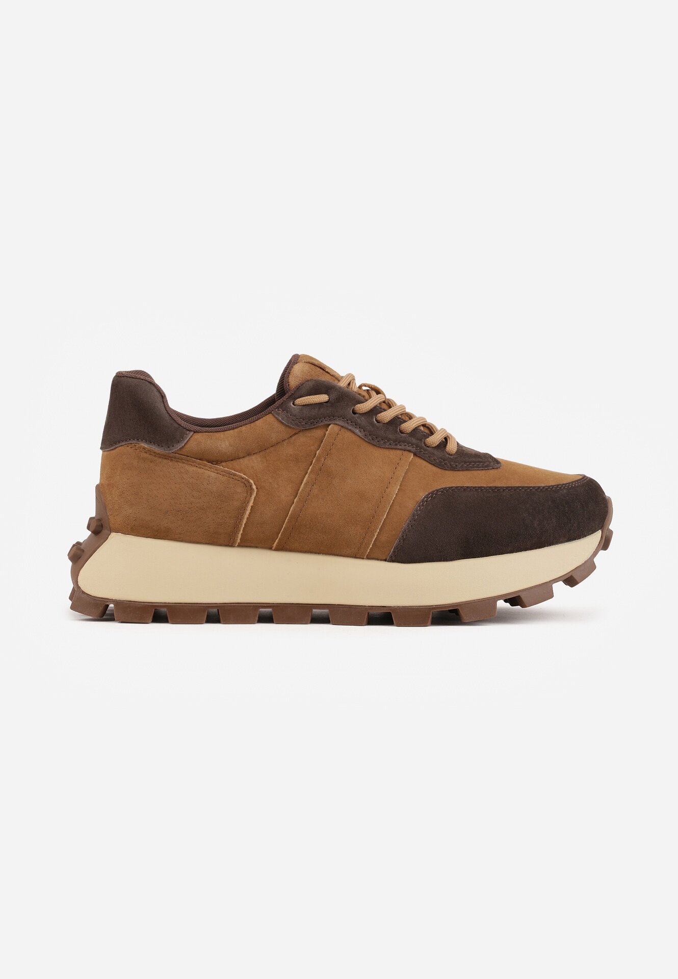 goodin Sneakers chunky din piele pe platformă cu talpă aderentă Calmo Maro