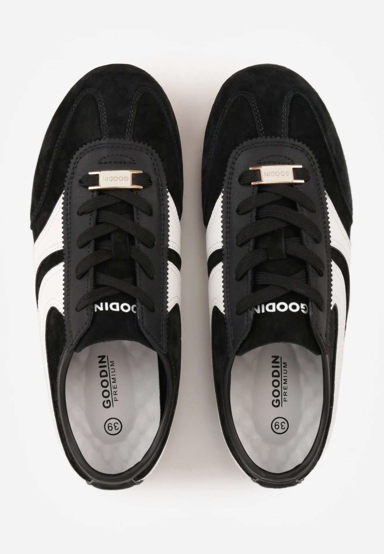goodin Sneakers Negri Clasici Tenisi din Piele intoarsă naturală Talanashta