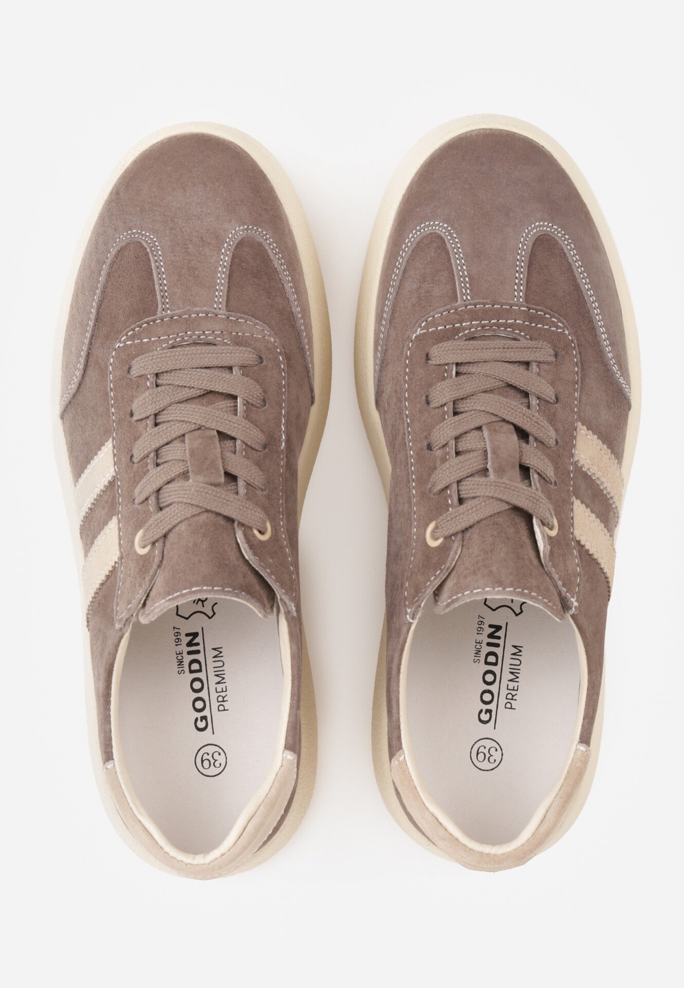 goodin Sneakers retro tip tenis pe platformă din piele întoarsă naturală Noanela Maro