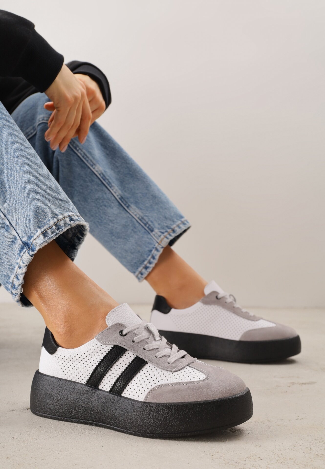 goodin Sneakers Urevla Alb cu gri