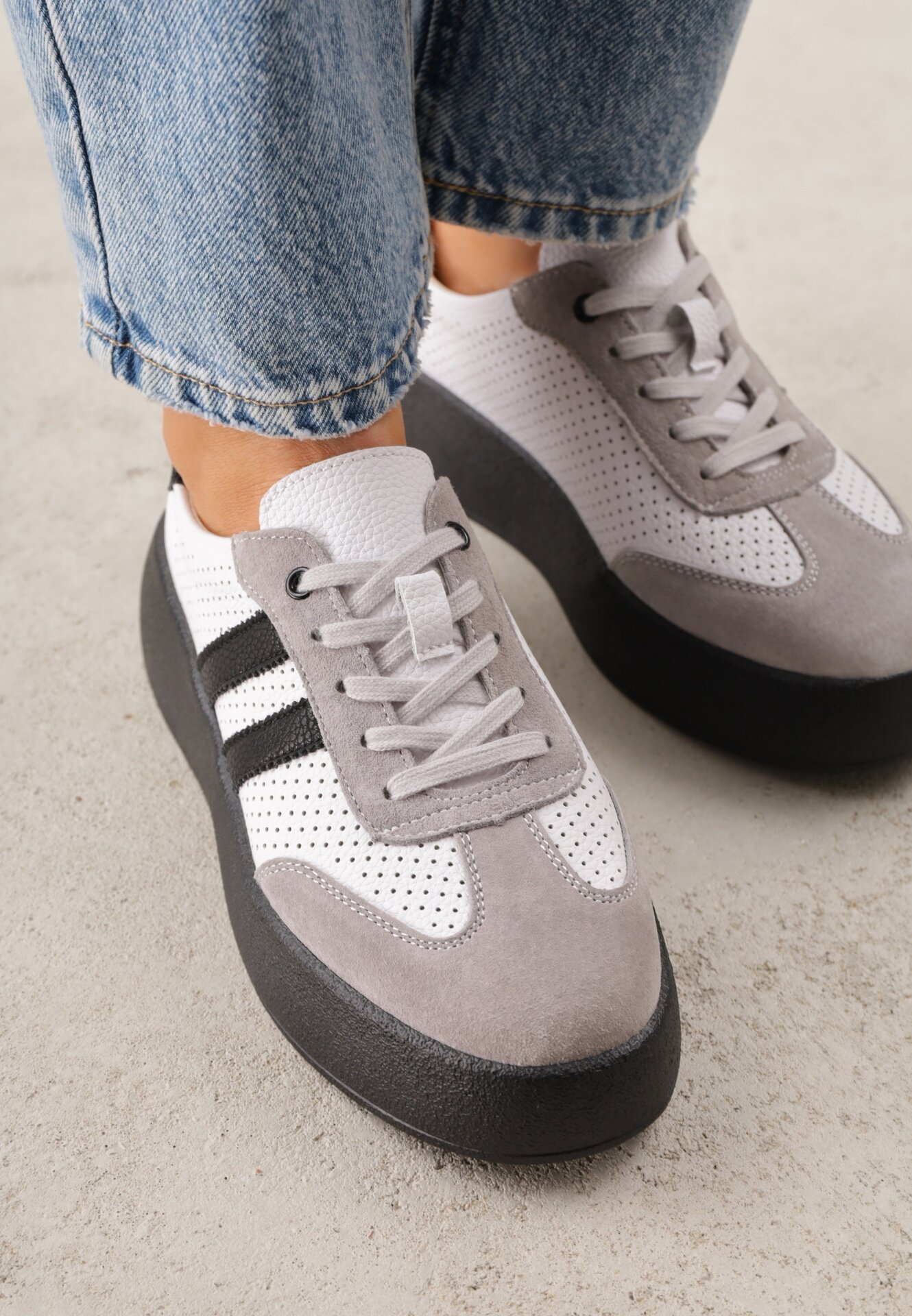 goodin Sneakers Urevla Alb cu gri