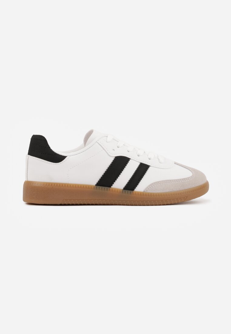 gowin Sneakers Casuale Alb-Negru cu Talpă Plată cu Barete Jereria