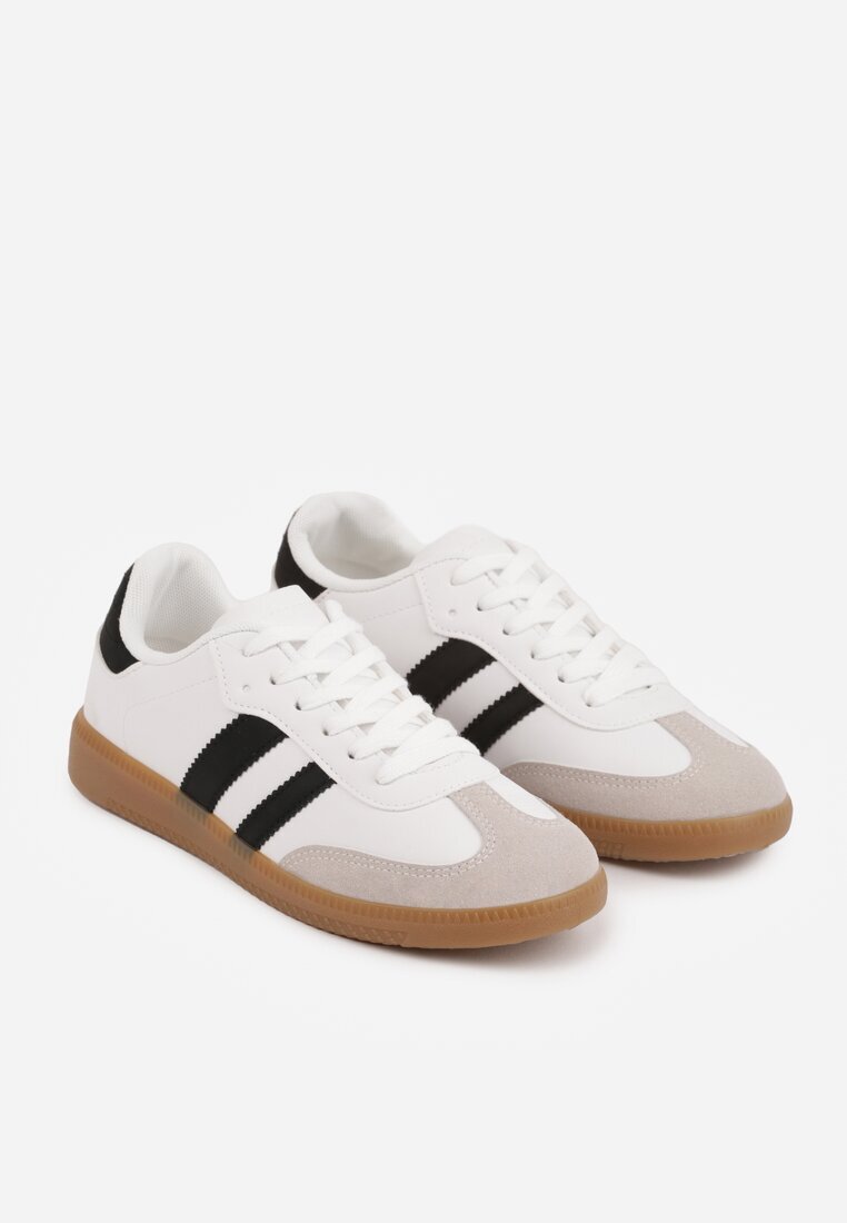 gowin Sneakers Casuale Alb-Negru cu Talpă Plată cu Barete Jereria