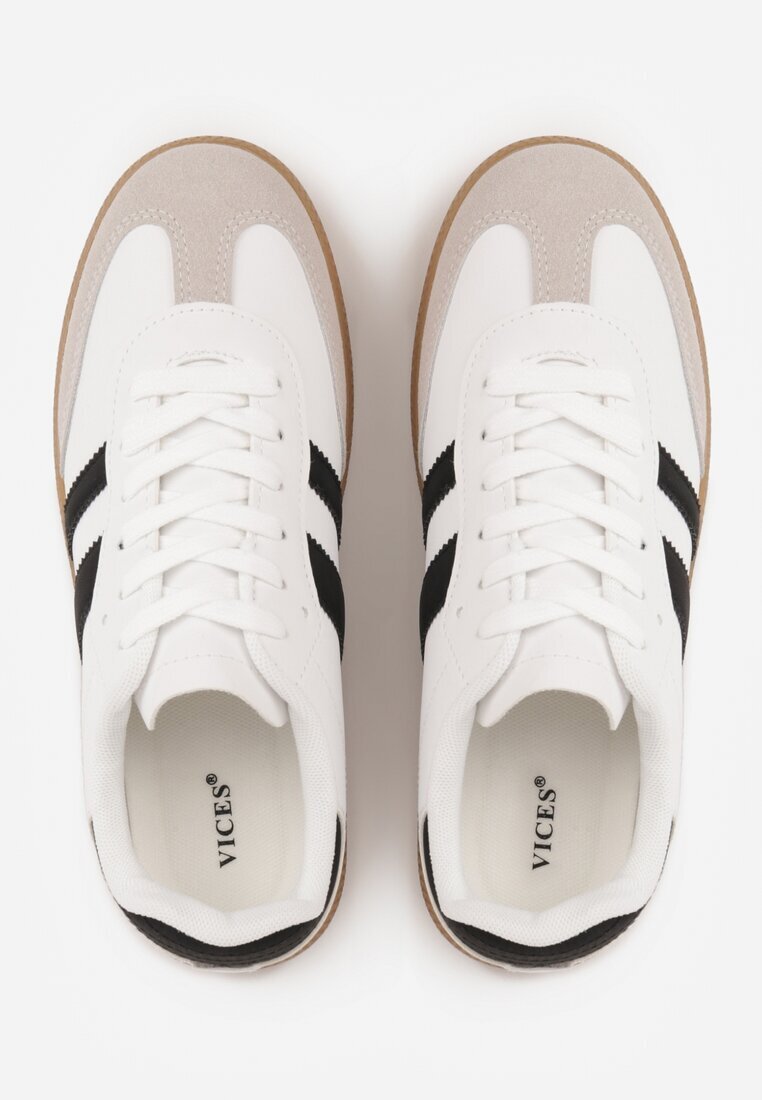 gowin Sneakers Casuale Alb-Negru cu Talpă Plată cu Barete Jereria