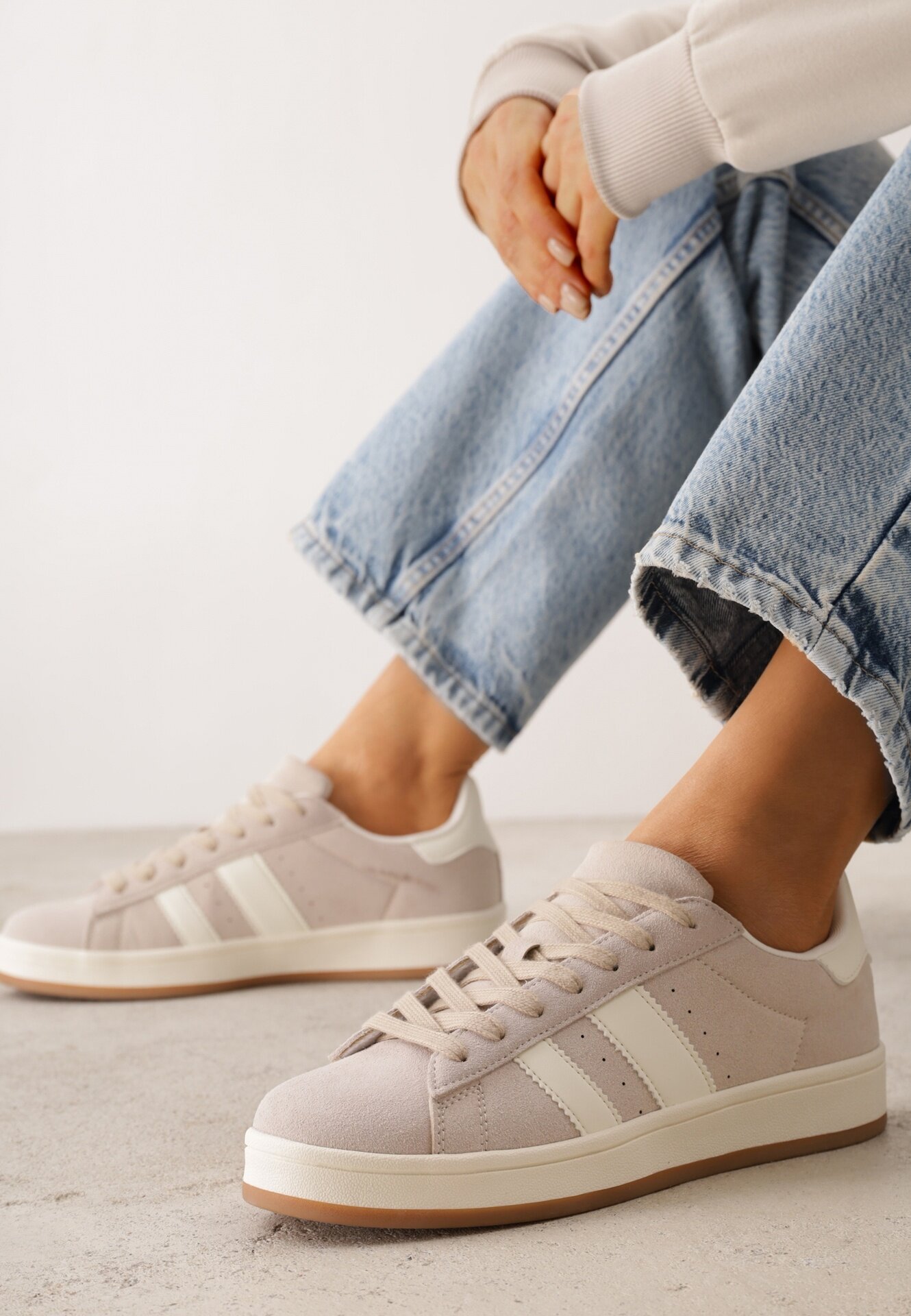 gowin Sneakers cu barete laterale Zefirau Bej Bej Bej Bej