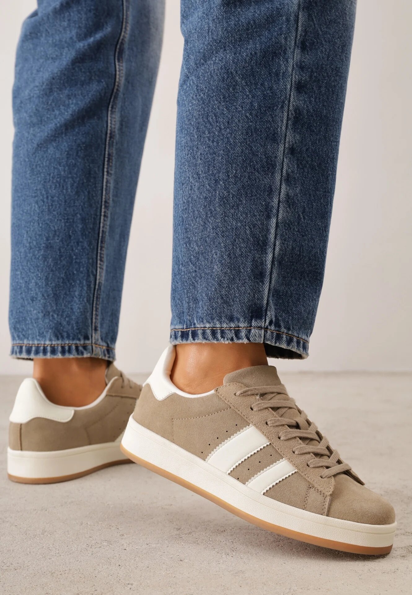 gowin Sneakers cu barete laterale Zefirau Bej Bej Bej Bej închis