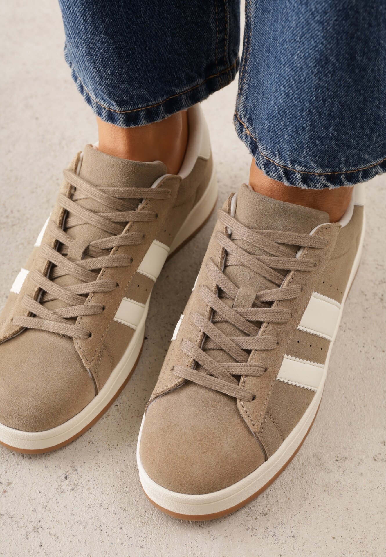 gowin Sneakers cu barete laterale Zefirau Bej Bej Bej Bej închis