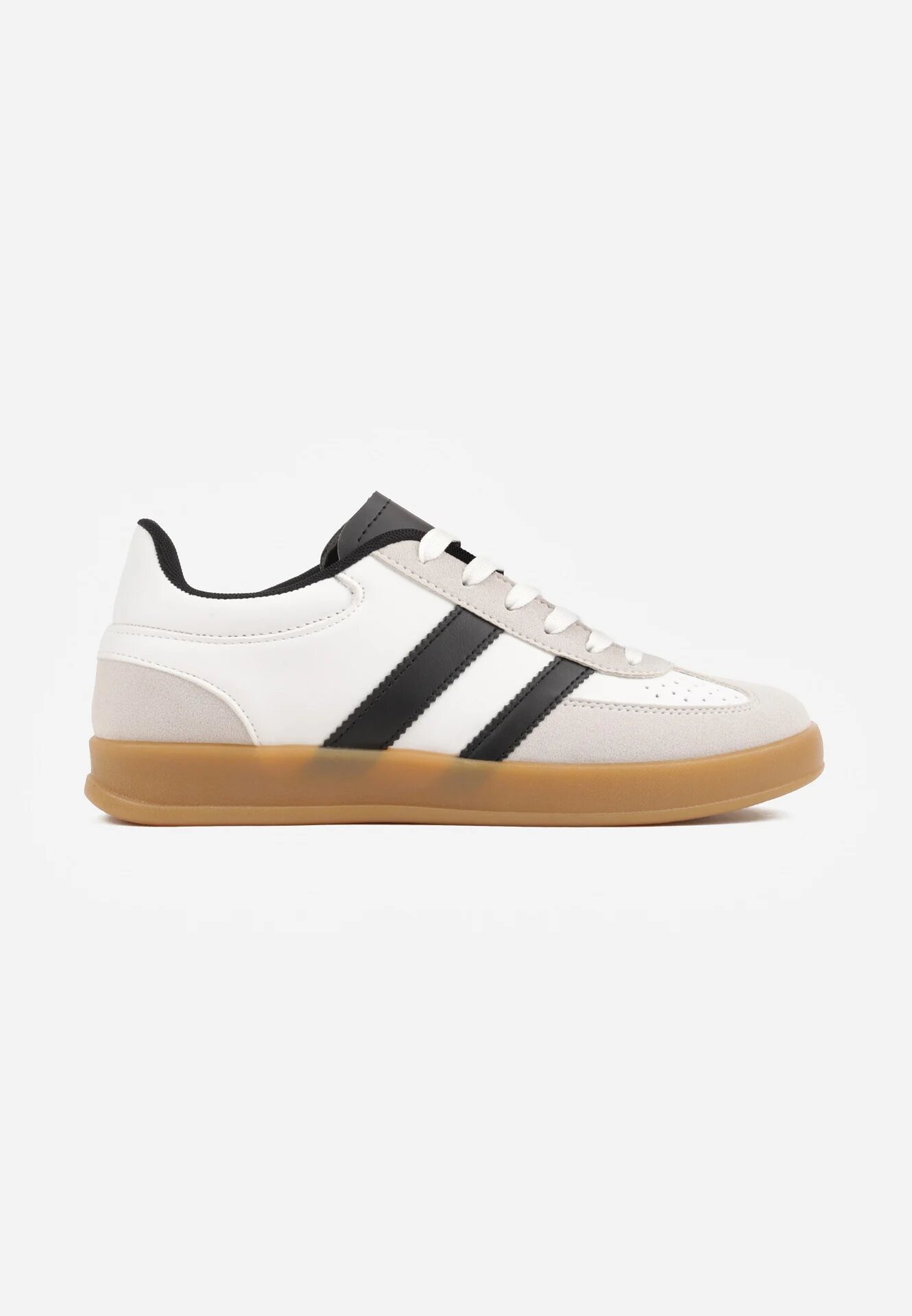 gowin Sneakersy Biało-Czarne în stilul tenisilor clasici Decorați cu cusături Ivelfia