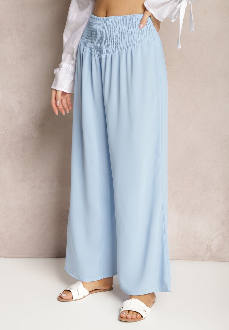h&s Pantaloni Culotte Albastru deschis Talie înaltă cu elastic în talie Lipadre