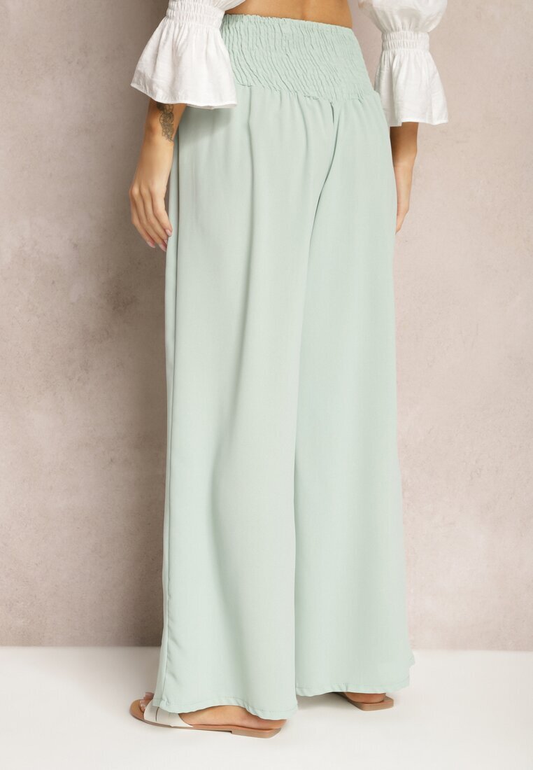 h&s Pantaloni Culotte Verde deschis Talie înaltă cu elastic în talie Lipadre