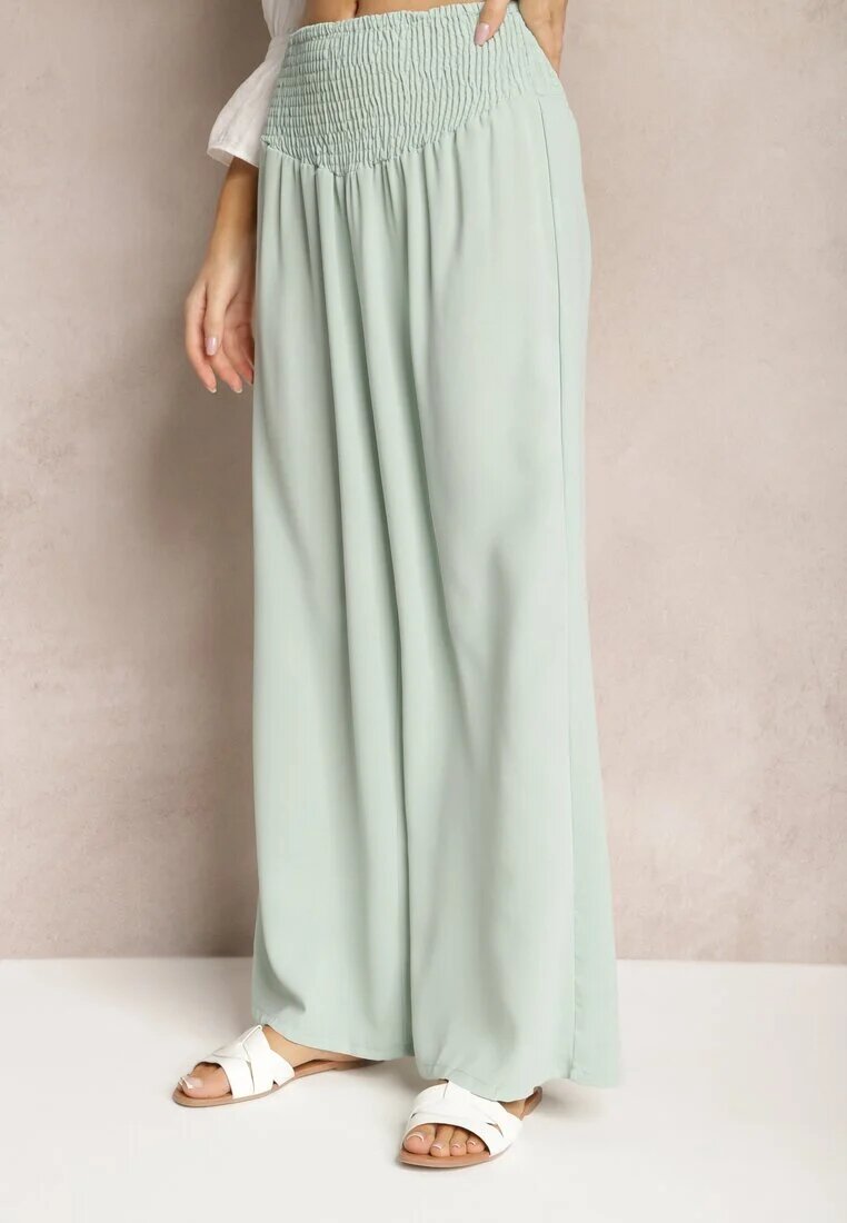 h&s Pantaloni Culotte Verde deschis Talie înaltă cu elastic în talie Lipadre