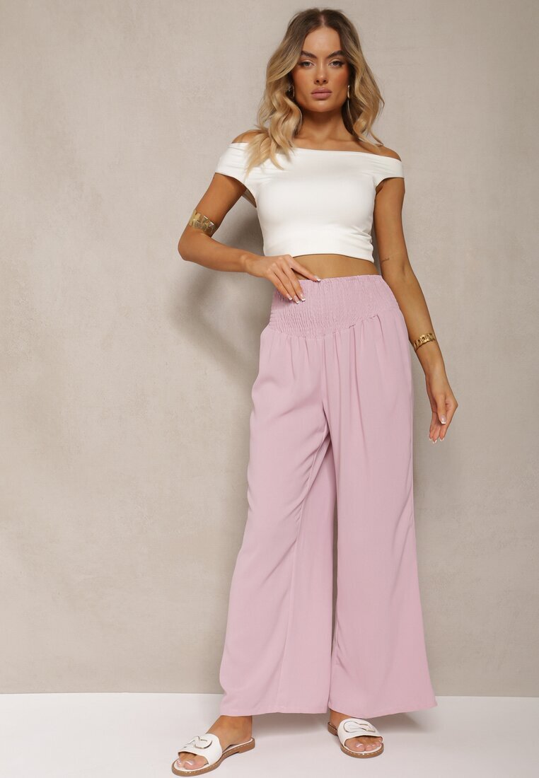 h&s Pantaloni Culottes Roz Talie Înaltă cu elastic în talie Lipadre