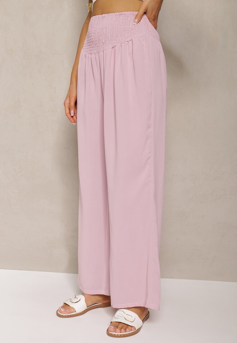 h&s Pantaloni Culottes Roz Talie Înaltă cu elastic în talie Lipadre