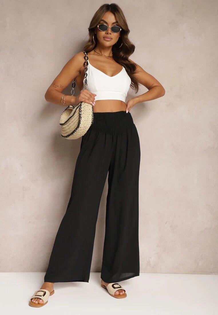 h&s Pantaloni negri culotte Talie înaltă cu elastic în talie Lipadre