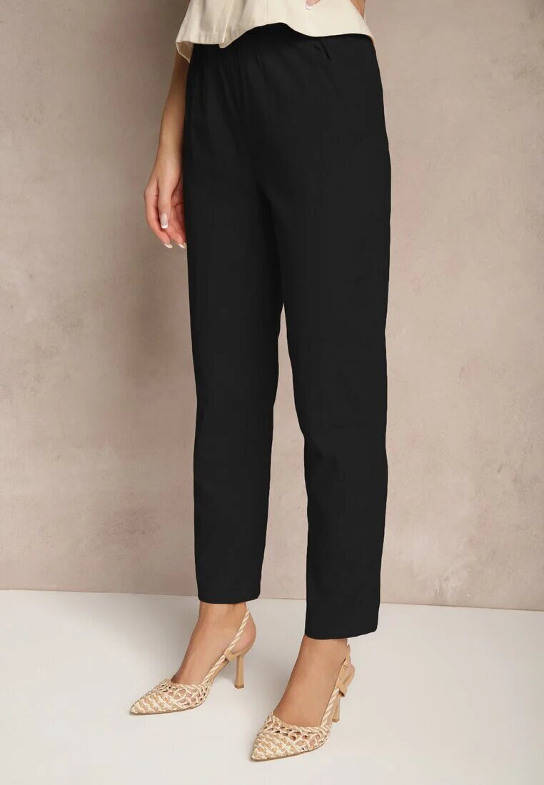 h&s Pantaloni Negri din Bumbac Decorați cu Legătură Zentebis